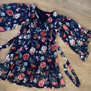 Betsey Johnson Floral Navy Dress